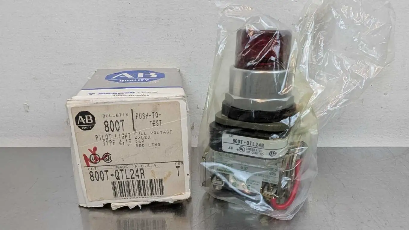 Allen-Bradley 800T-QTL24R Pilot Light Pushbutton Ser T 33mm Red 24VDC