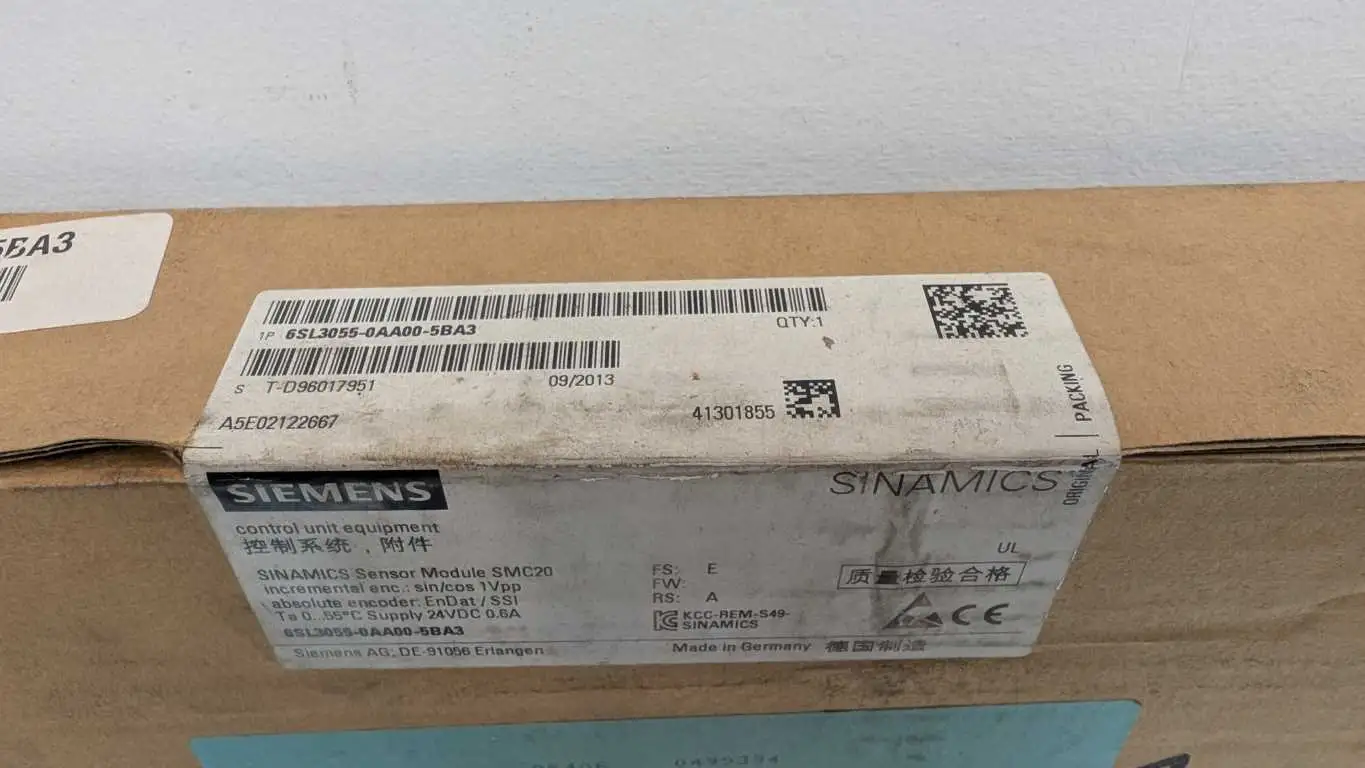 Siemens 6SL3055-0AA00-5BA3 Control Unit Equipment Sensor Module SINAMICS SMC20