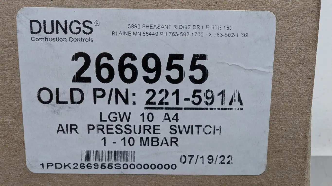 Dungs 266955 Air Pressure Switch 221-591A 1-10 mbar 250VAC 10A LGW 10 A4 - Image 7