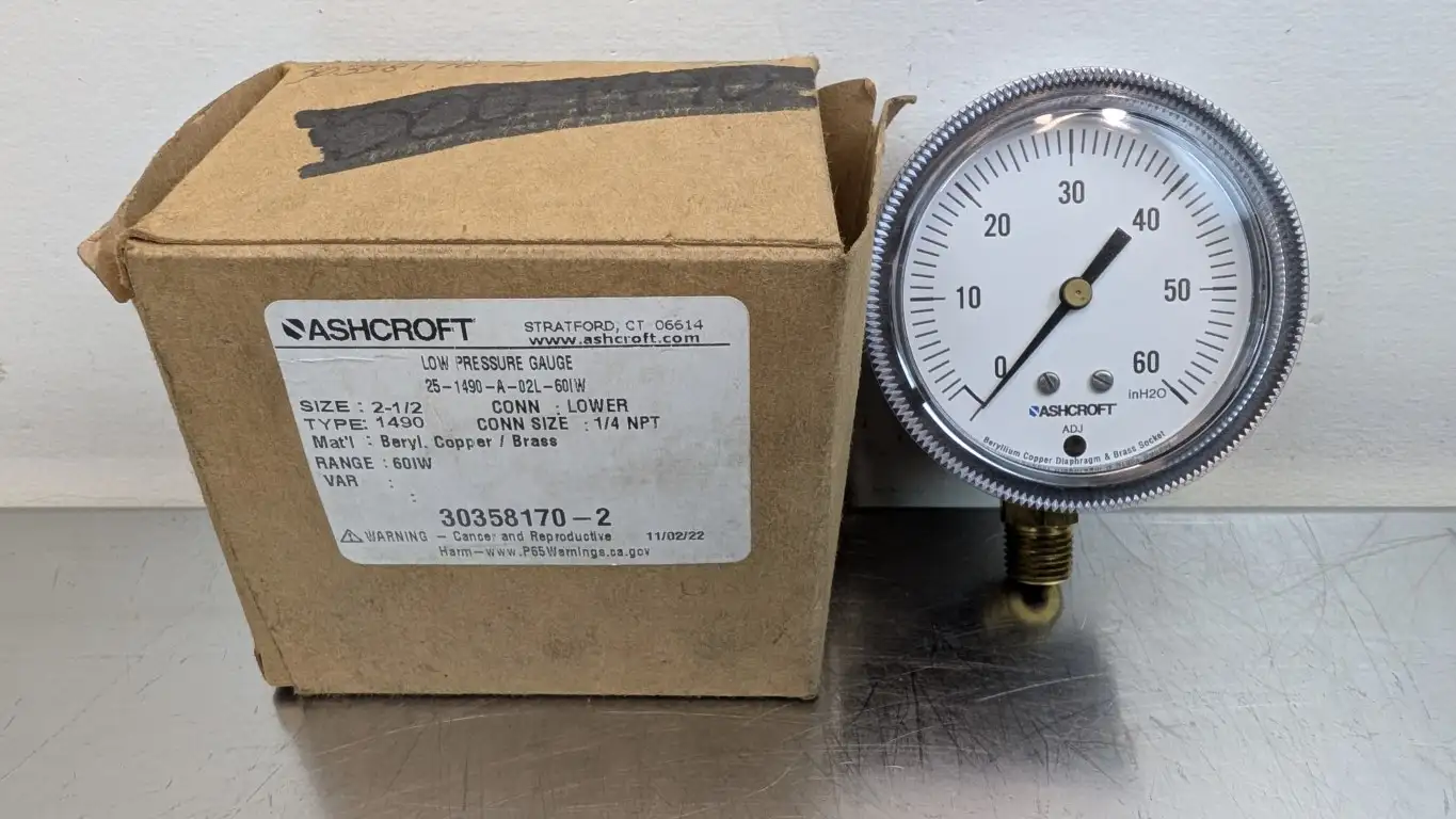 Ashcroft 25-1490-A-02-60IW Pressure Gauge 60 i.w. 2-1/2″
