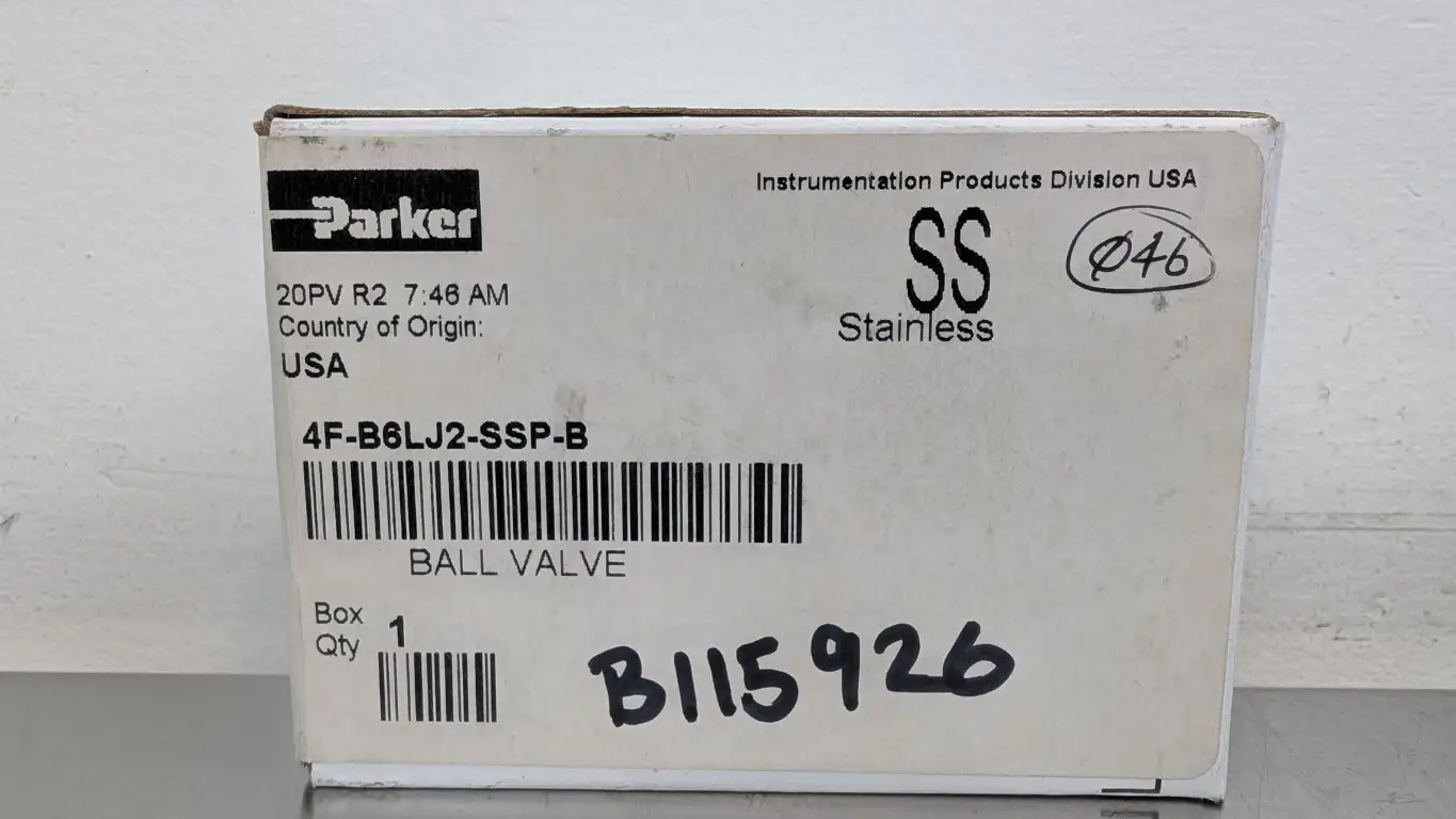 Parker 4F-B6LJ2-SSP-B Stainless Steel Ball Valve 1/4" 6000 PSI - Image 4