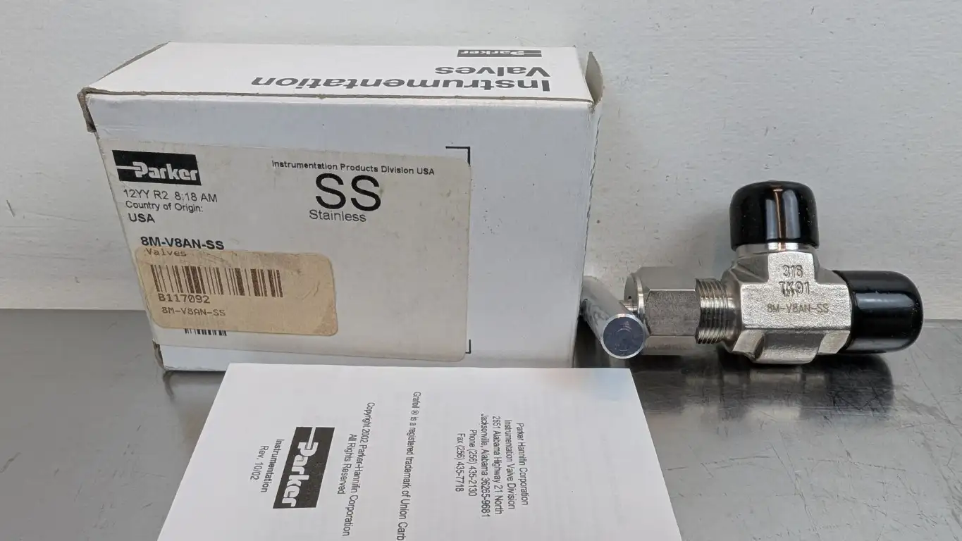 Parker 8M-V8AN-SS Stainless Steel Needle Valve 1/2″ 5000 PSI