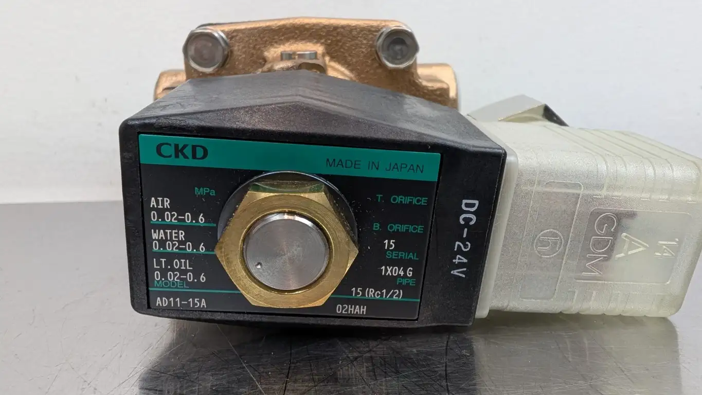 CKD AD11-15A-02HAH-DC24V Solenoid Valve Brass 1/2" - Image 5