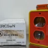 Ericson 6000 Double Sided Outlet Box 1-Gang Standard Depth w/Cord Clamp 2 Duplex Yellow & Orange