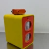 Ericson 6000 Double Sided Outlet Box 1-Gang Standard Depth w/Cord Clamp 2 Duplex Yellow & Orange - Image 2