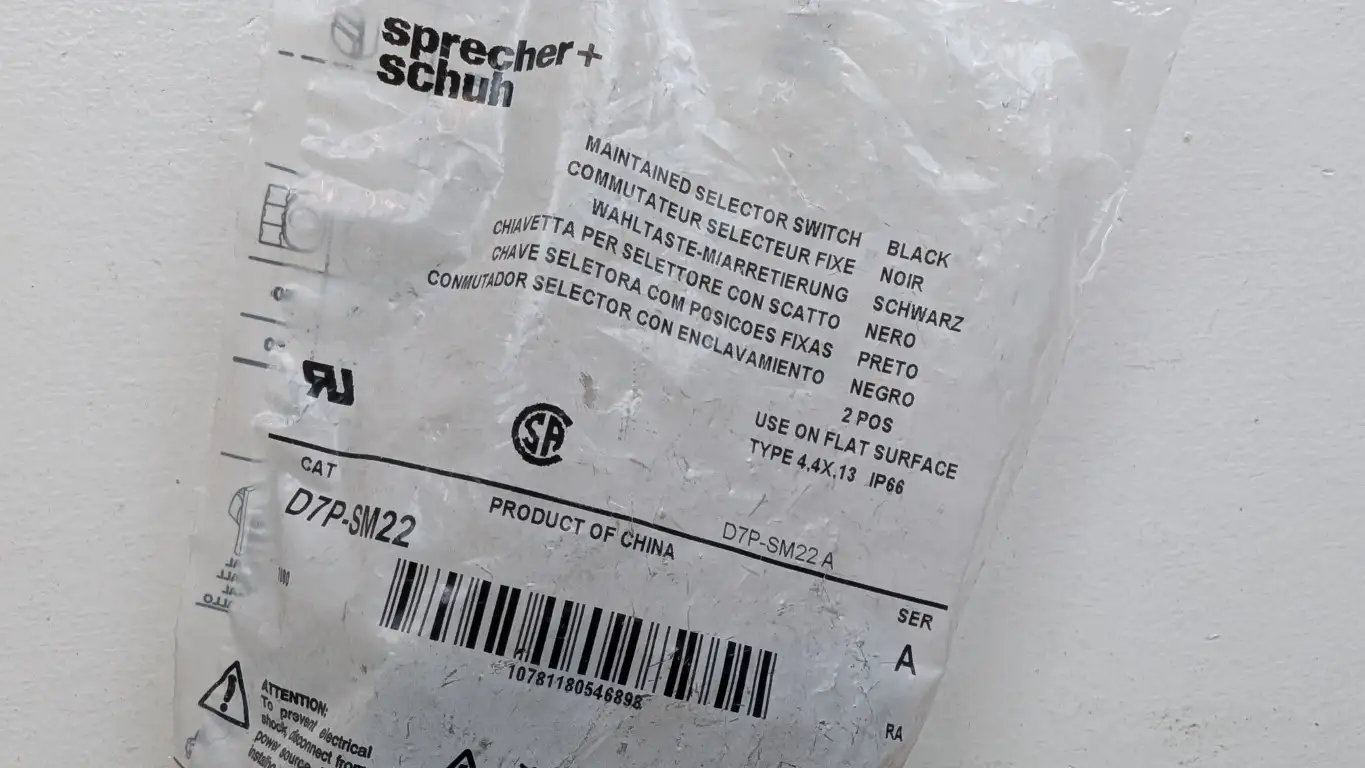 2 Pack sprecher+schuh D7P-SM22 Maintained Selector Switch Ser A 2 Position Black - Image 5