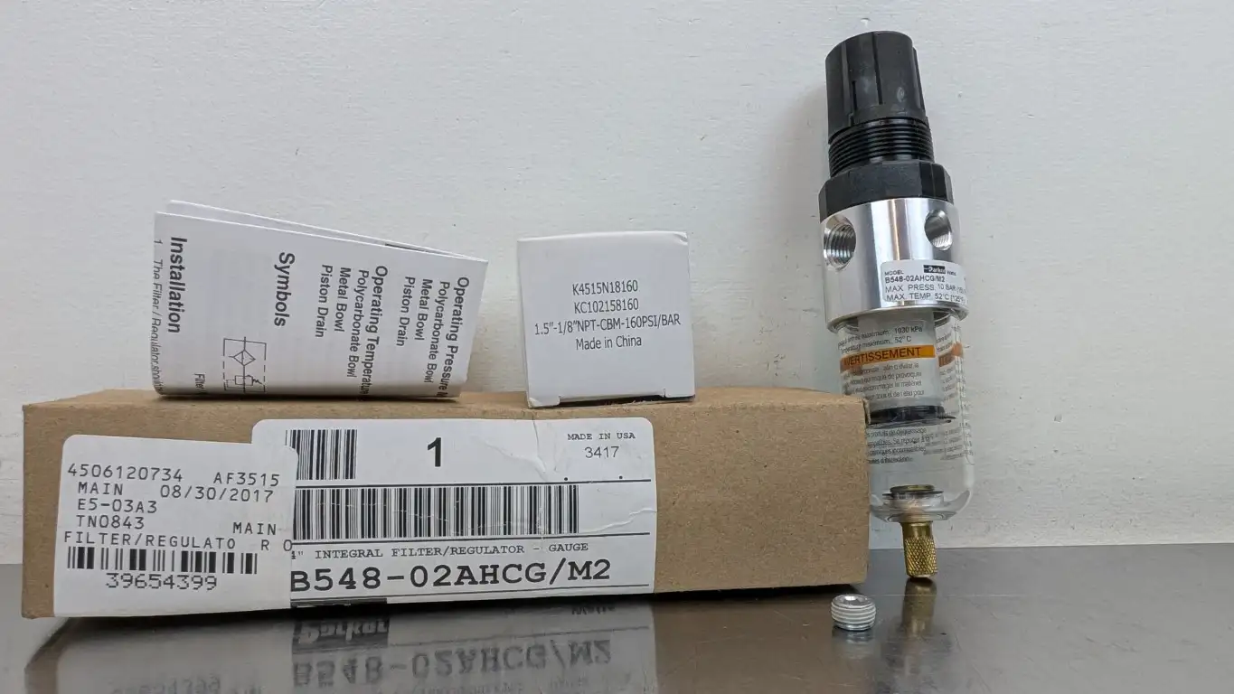 Parker B548-02AHCG/M2 Integral Filter Regulator Gauge 1/4″ 150PSI