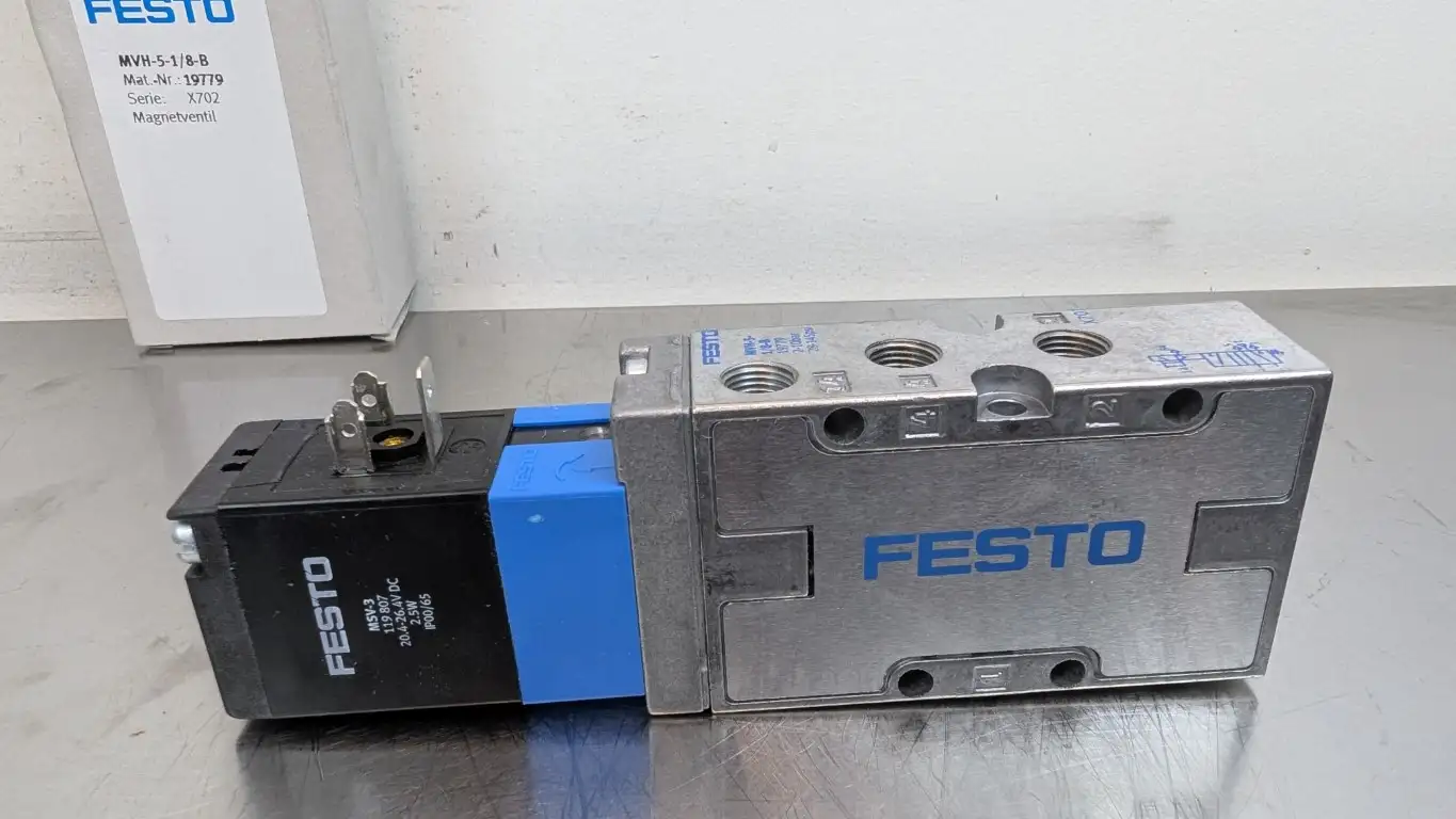 Festo MVH-5-1/8-B Solenoid Valve 19779 24VDC Coil 1/8" 2.5W - Image 3