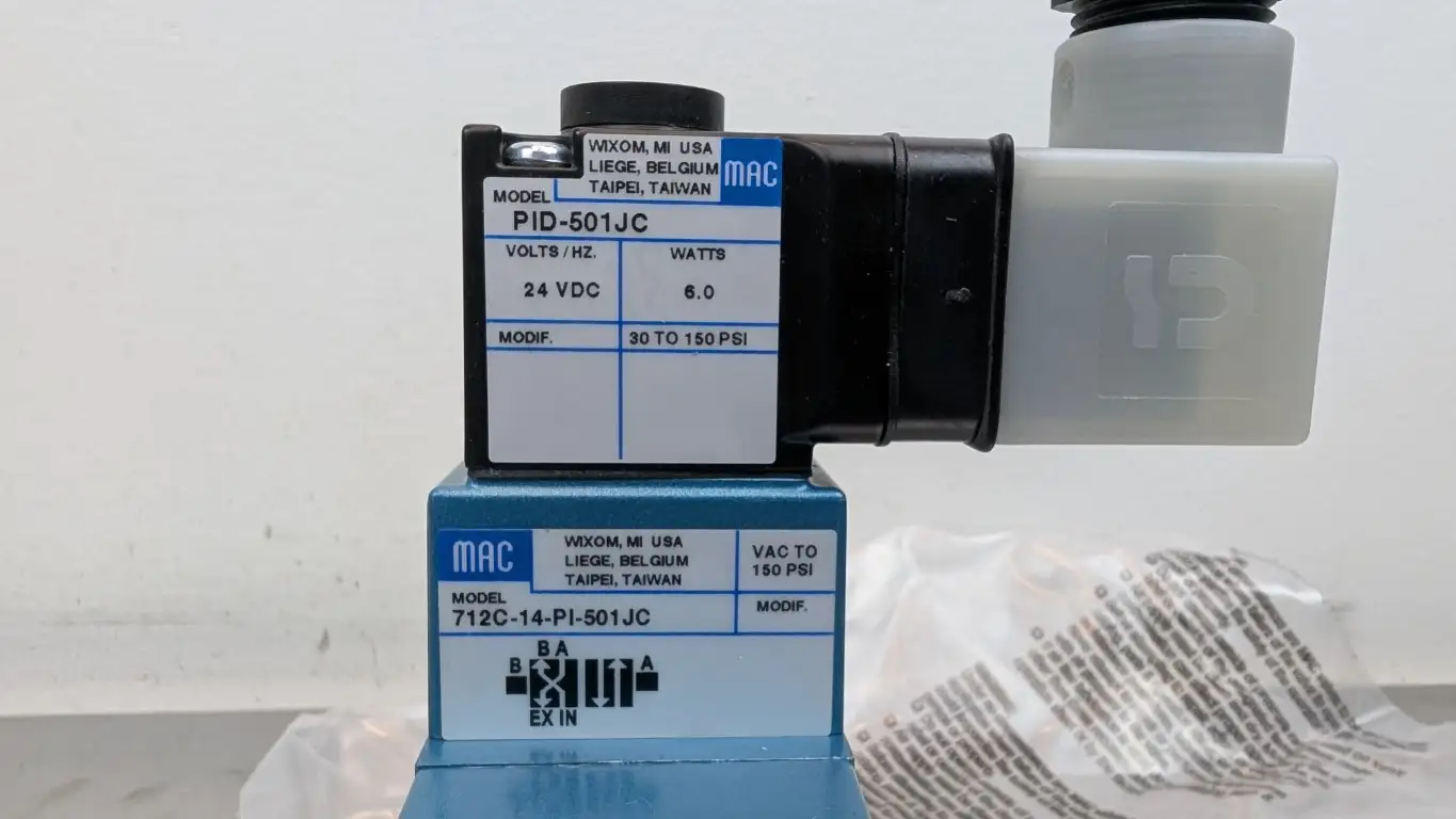MAC 712C-14-PI-501JC Solenoid Valve PID-501JC 24VDC Coil 150 PSI Max 6W - Image 5