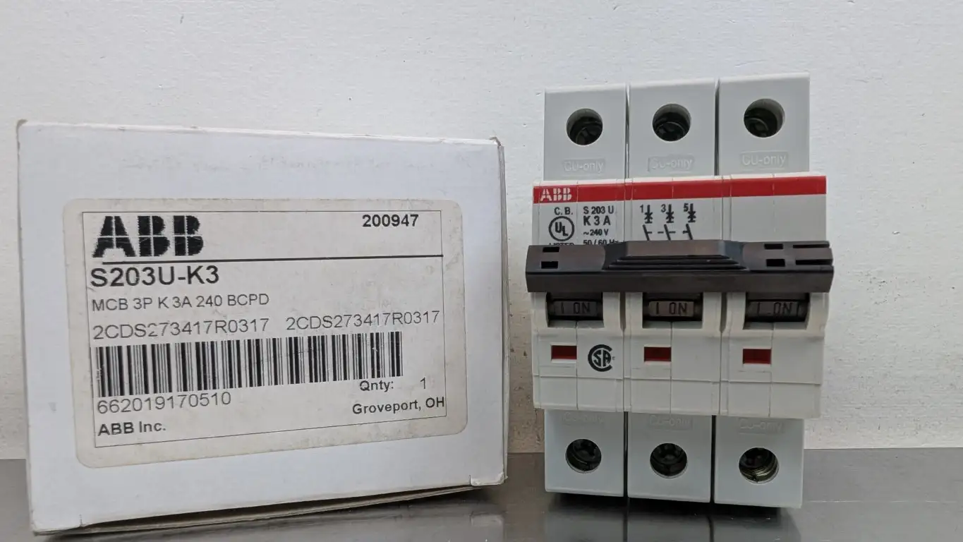 ABB S203U-K3 Miniature Circuit Breaker 3-Pole 240VAC 3A