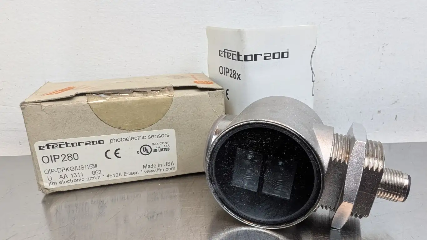 IFM Efector OIP280 Retro-Reflective Sensor OIP-DPKG/US/15M 0.1-15m 10-30VDC 20mA