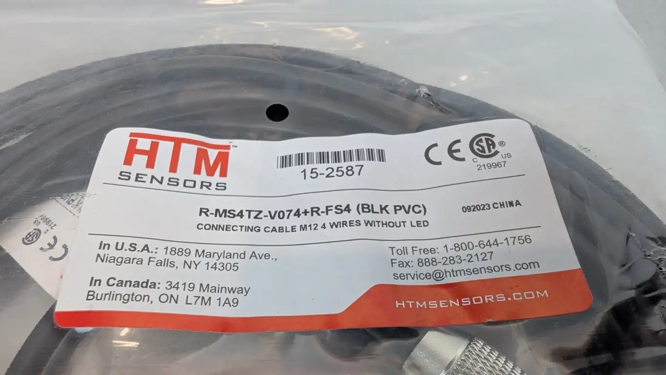 HTM Electronics R-MS4TZ-V074+R-FS4 Connecting Cable 4-Wire M12 Black PVC - Image 4
