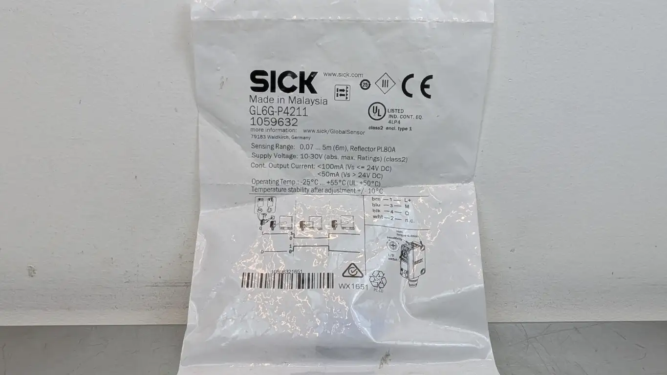 Sick GL6G-P4211 Photoelectric Sensor 1059632 0.07-5m (6m) 10-30VDC 100mA