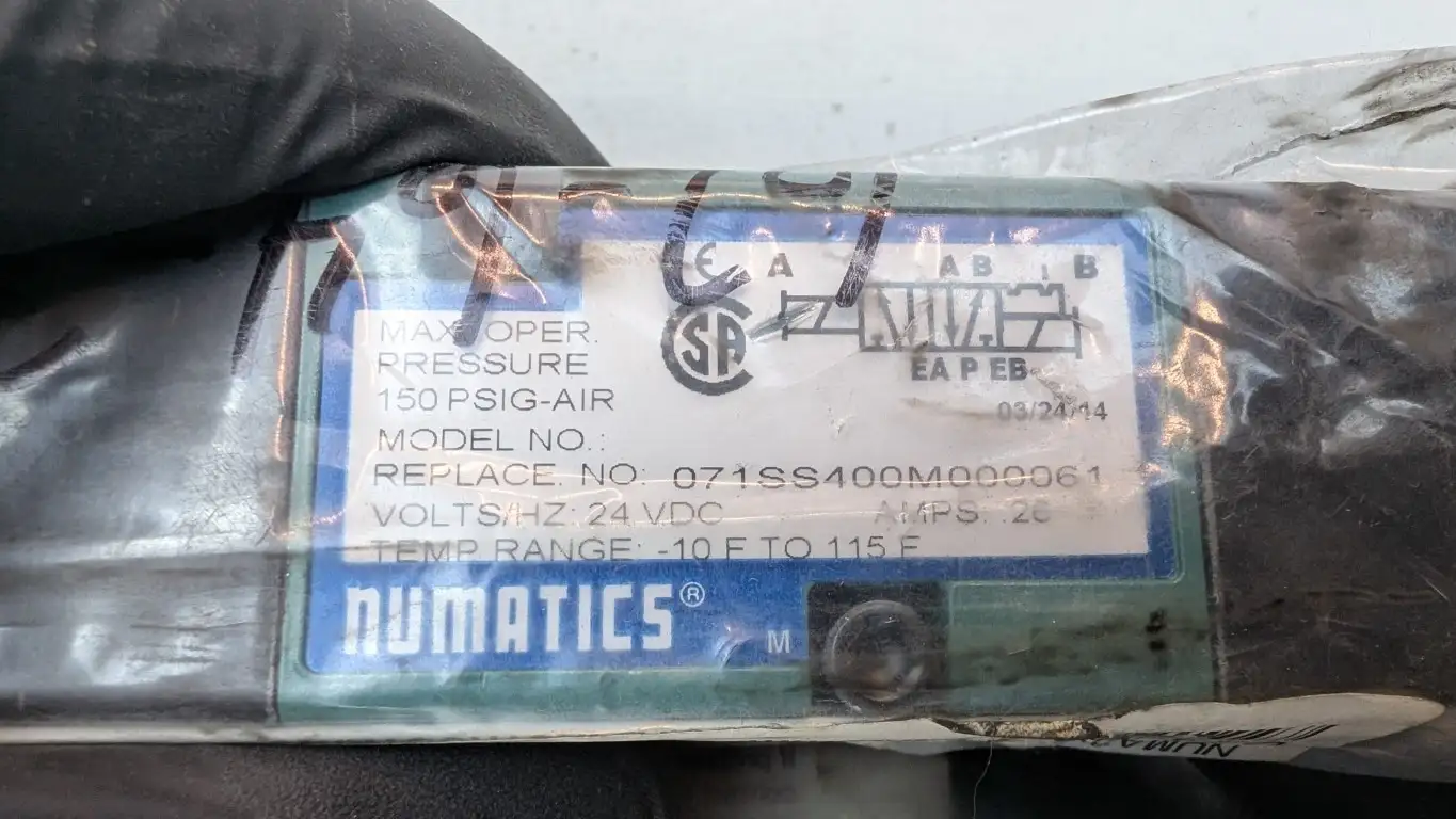 Numatics 071SS400M000061 Pneumatic Solenoid Valve 150PSIG 24VDC 0.26A - Image 4