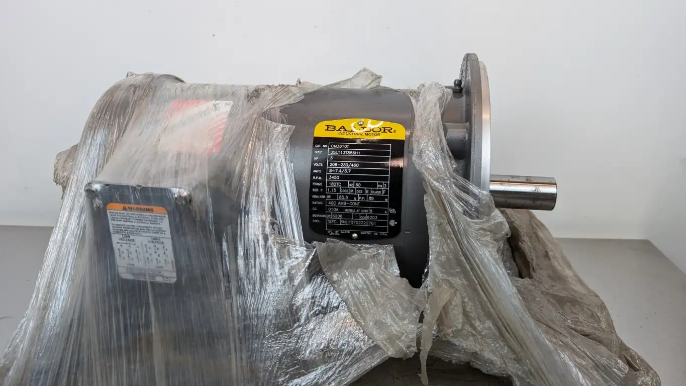Baldor CM3610T Industrial Motor 3HP 3450 RPM 208-230/460VAC 8-7.4/3.7A 182TC