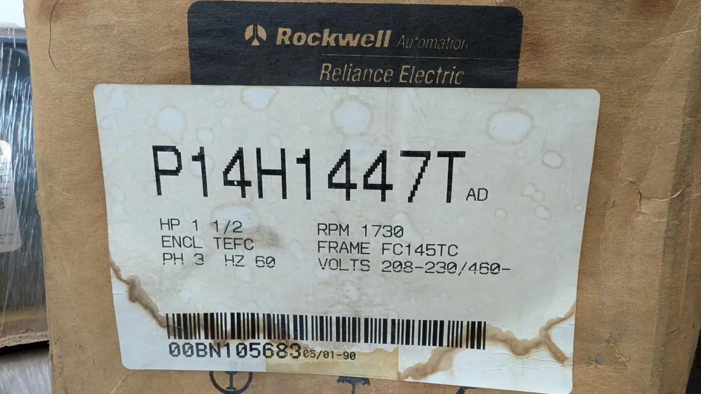 Reliance P14H1447T Industrial Motor 1.5HP 1730 RPM 208-230/460VAC FC145TC - Image 6