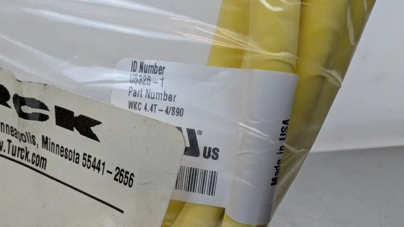 Turck WKC 4.4T-4/S90 Cordset U5325-1 4-Pin Female Right 4-Wire Yellow 250V 4A - Image 5