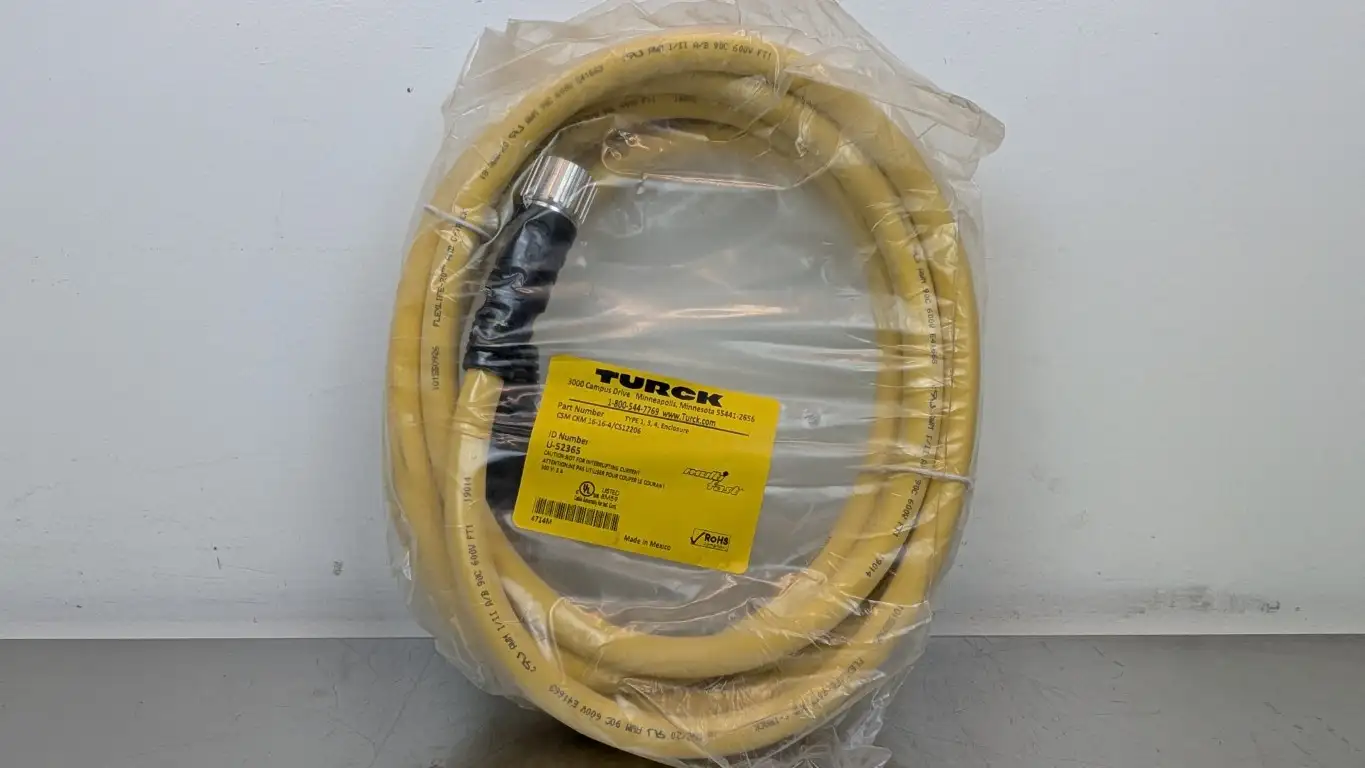Turck CSM CKM 16-16-4/CS12206 Cordset U-52365 16-Pin M23 Male/Female 4m Yellow