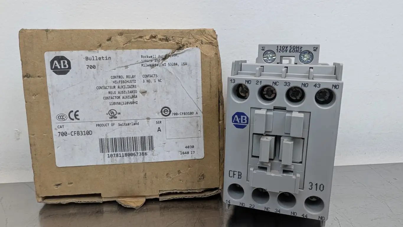 Allen-Bradley 700-CFB310D Control Relay Ser A 3NO 1NC 110/120VAC Coil 600VAC Max