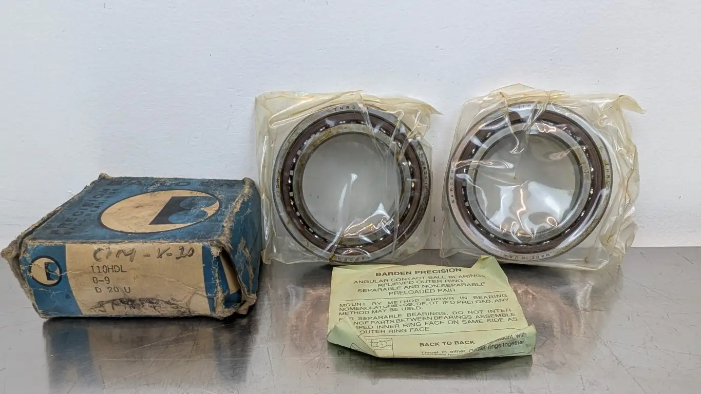 Set of Barden 110HDL Angular Contact Bearing 50mm ID 80mm OD 16mm Wide 15°