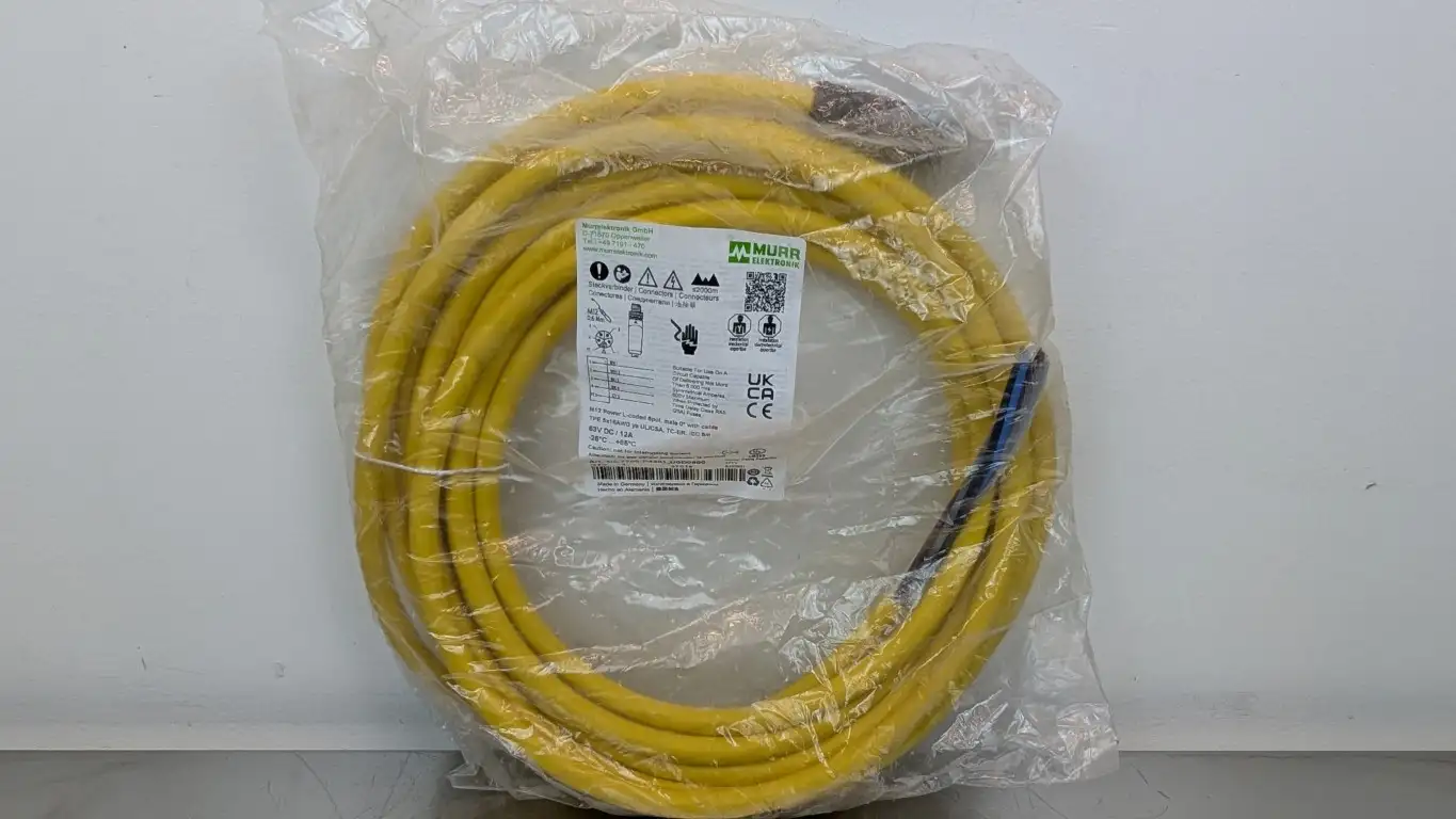 Murr Elektronik 7700-P4201-U0D0500 Cordset M12 Male 5-Pin 5-Wire 5m 63VDC 12A