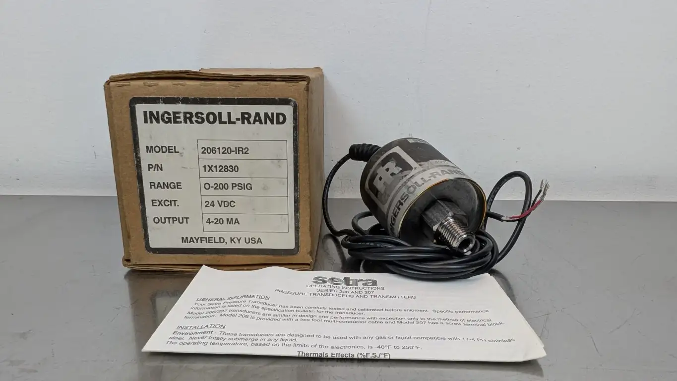 Ingersoll-Rand 206120-IR2 Pressure Transmitter 1X12830 0-200 PSIG 4-20 MA 24VDC
