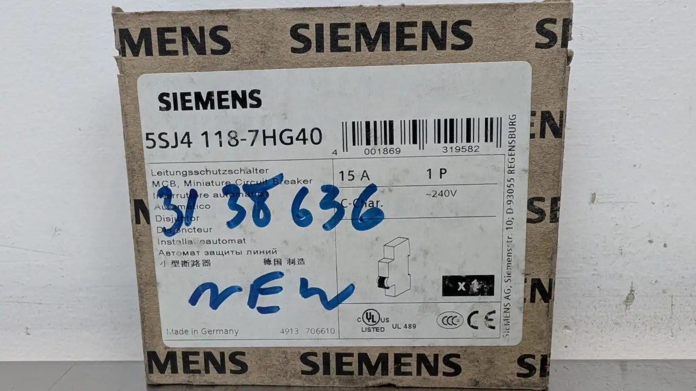 Siemens 5SJ4118-7HG40 Miniature Circuit Breaker 5SJ4 118-7HG40 240VAC 15A - Image 4