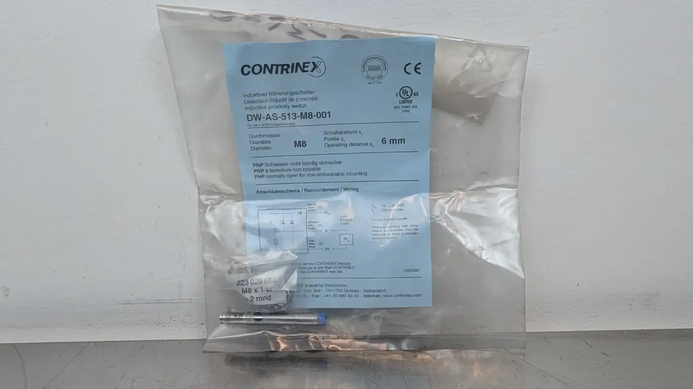 Contrinex DW-AS-513-M8-001 Inductive Proximity Sensor M8 6mm 10-30VDC 200 mA