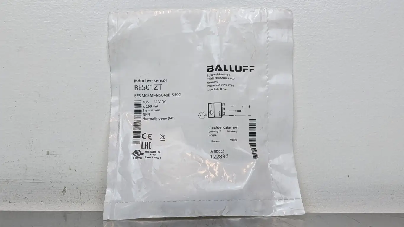 Balluff BES01ZT Inductive Sensor BES M08MI-NSC40B-S49G 4mm 10-30VDC 200mA M8 NO