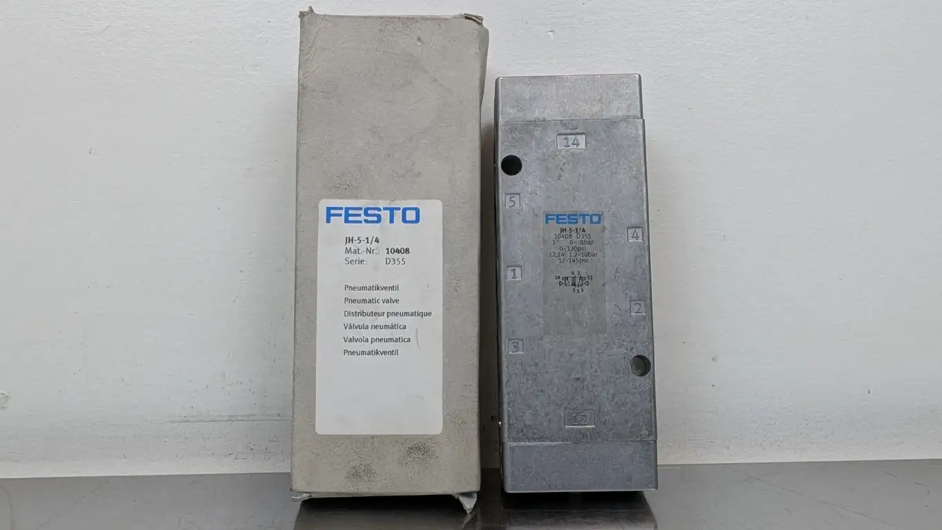 Festo JH-5-1/4 Pneumatic Valve 10408 Ser D355 0-120PSI