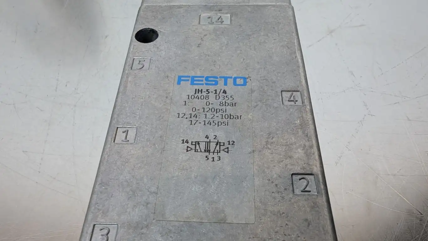 Festo JH-5-1/4 Pneumatic Valve 10408 Ser D355 0-120PSI - Image 5