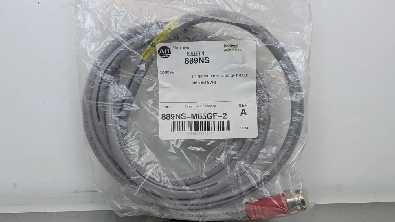 Allen-Bradley 889NS-M65GF-2 Cordset Ser A 16/5AWG 6-Pin/5 Used Male 5-Wire 2m
