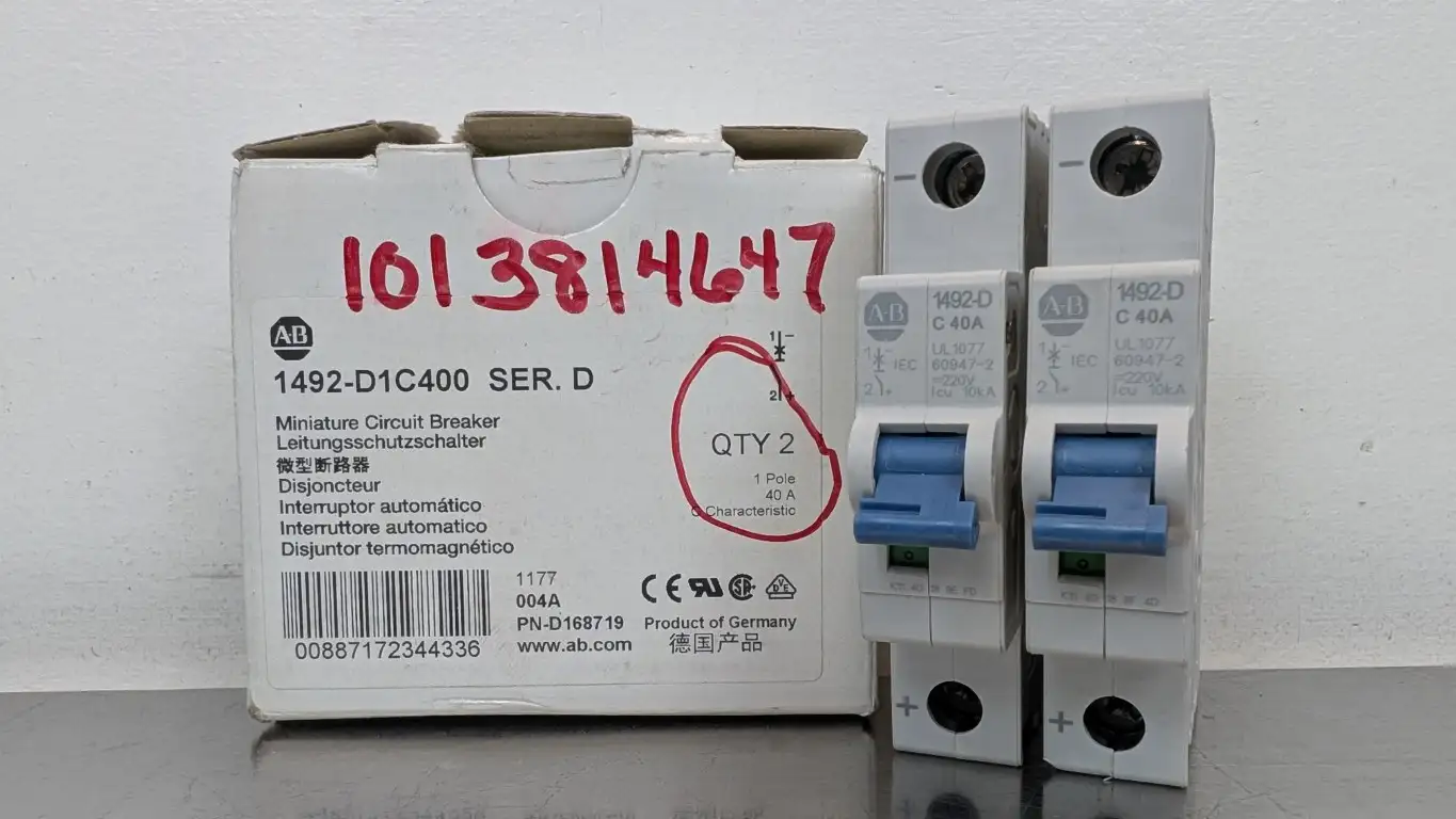 2 Pack Allen-Bradley 1492-D1C400 Miniature Circuit Breaker Ser D 250VDC 40A