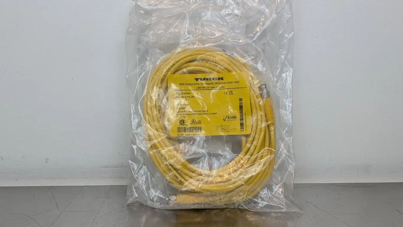 Turck PKG 4M-9-PSG 4M Cordset U-57082 125V 2A M8 4-Pin Female M8 4-Pin Male 9m Actuator and Sensor Extension Cable