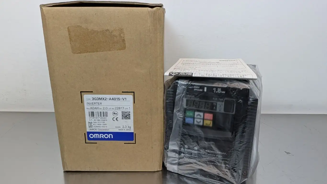 Omron 3G3MX2-A4015-V1 Inverter Ser ADAH 380-480VAC 5.9/5.2A to 380-480VAC 5.4/4.8A 0.1-580Hz 2 HP Ver 2