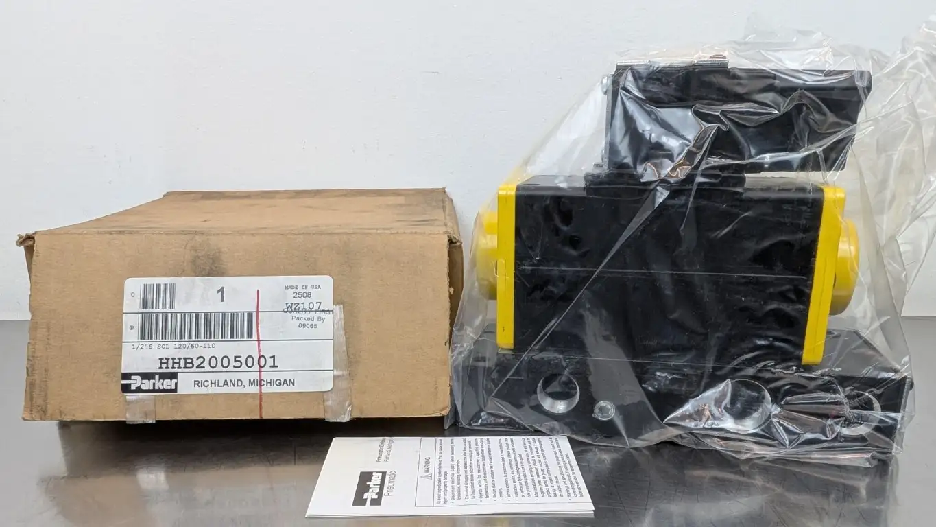 Parker HHB2005001 Air Control Valve 110/120VAC 7.2W 1/2″ 35-150 PSI 4 Way 4 Port 2 Pos