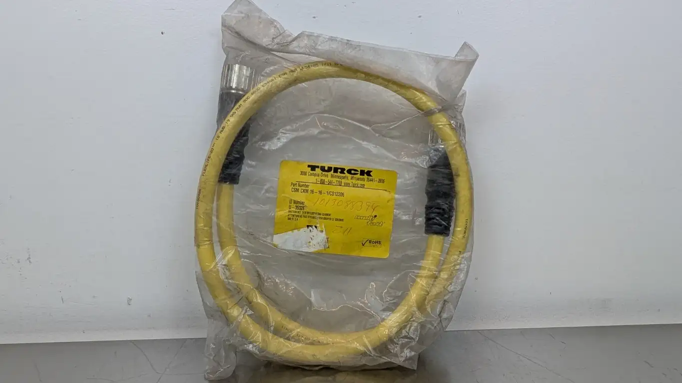 Turck CSM CKM 16-16-1/CS12206 Cordset U-35326 300V 3A M23 Male 16-Pin M23 Female 16-Pin 1m Yellow