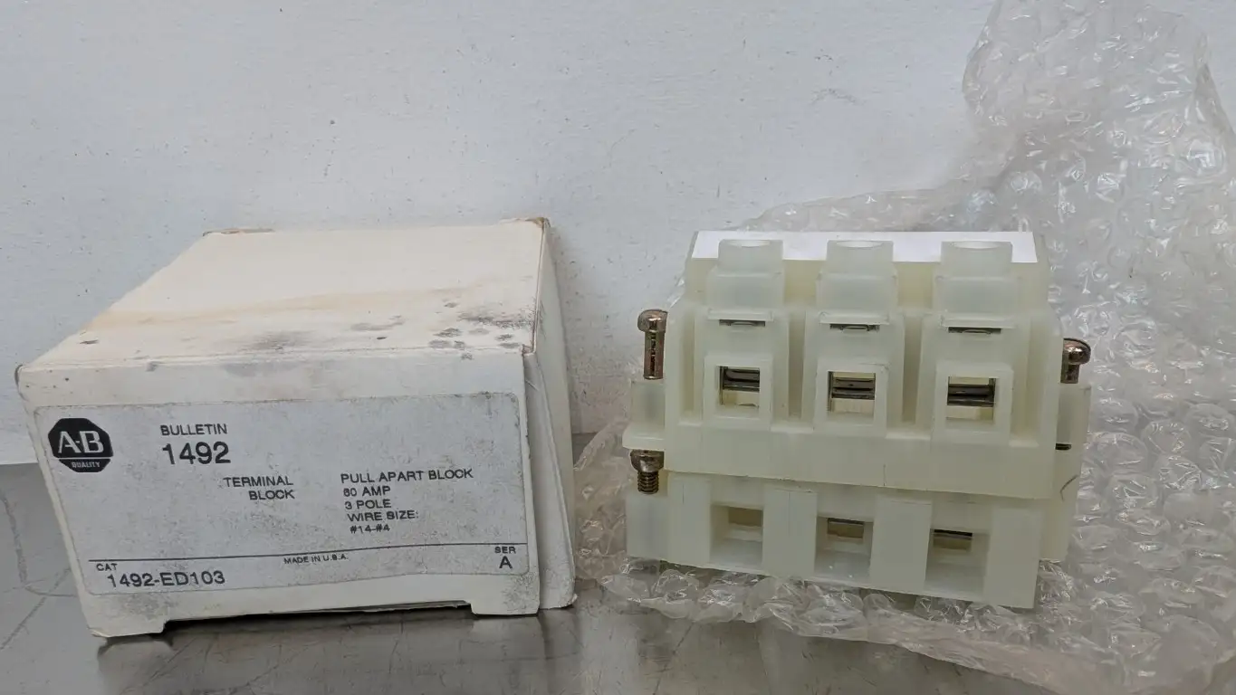 Allen-Bradley 1492-ED103 Terminal Block 60A 3-Pole #14-#4 Pull Apart Block