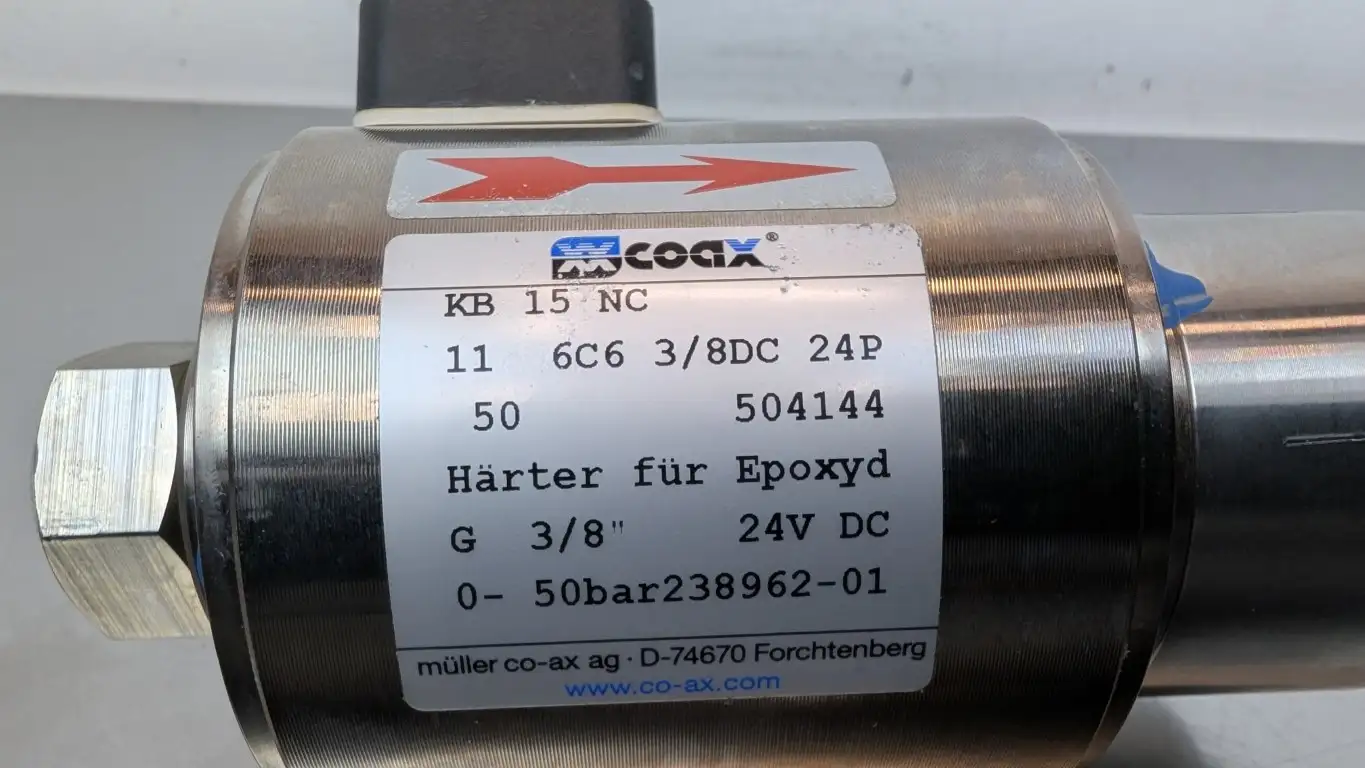 Coax KB 15 NC High Pressure Coaxial Valve KB15NC 24VDC 3/8" NC 0-50bar - Image 6