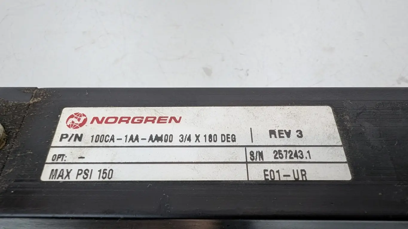 Norgren 100CA-1AA-AA400 Pneumatic Cylinder Rev 3 3/4 x 180 Degree 150 PSI - Image 5