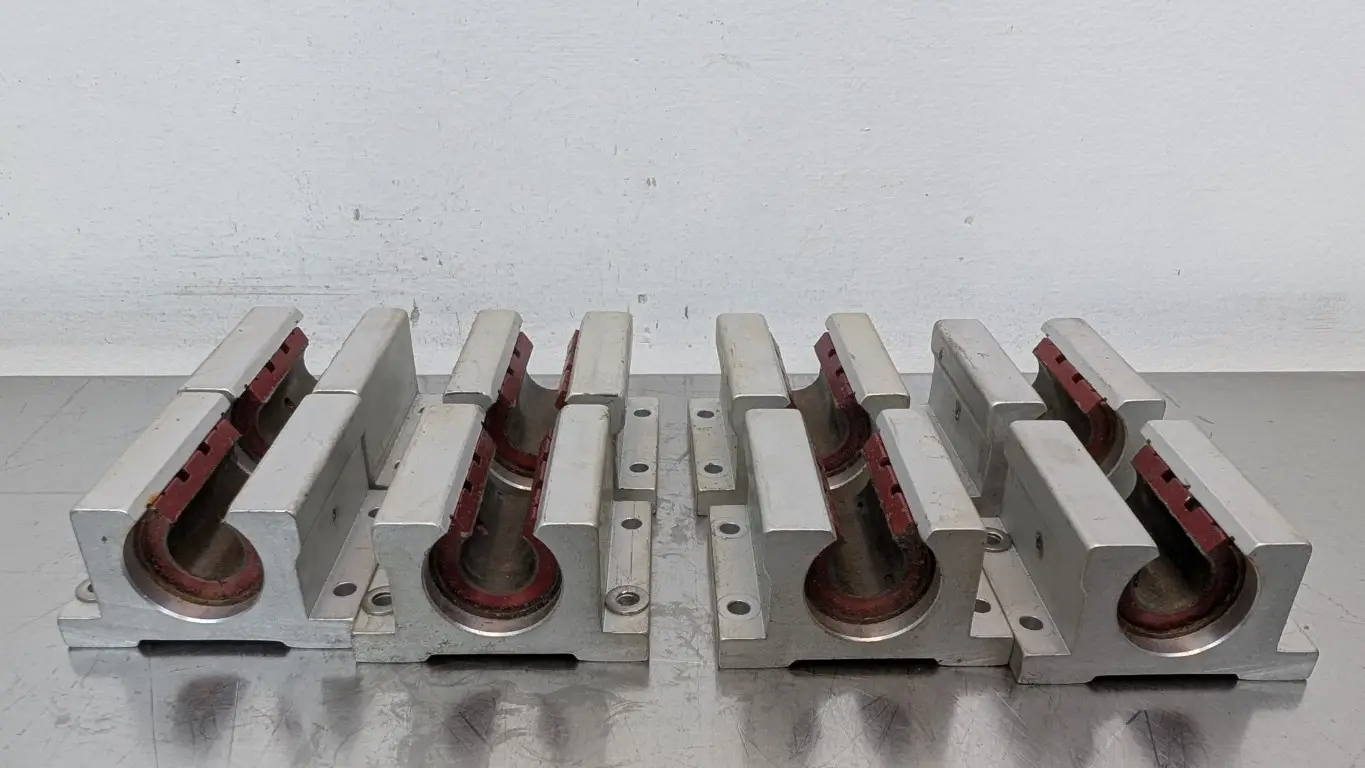 8 Pack PBC Linear PN08 Mounted Linear Bearing 1/2″ ID Self-Aligning