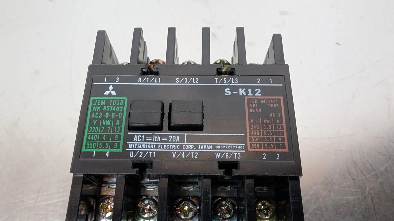 Mitsubishi S-K12 Contactor 110/120VAC Coil 600V 13A - Image 5