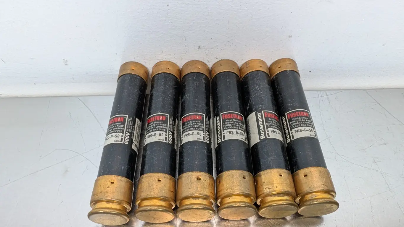 6 Pack Bussmann FRS-R-50 Dual Element Time Delay Fuse Fusetron 600VAC/300VDC 50A RK5