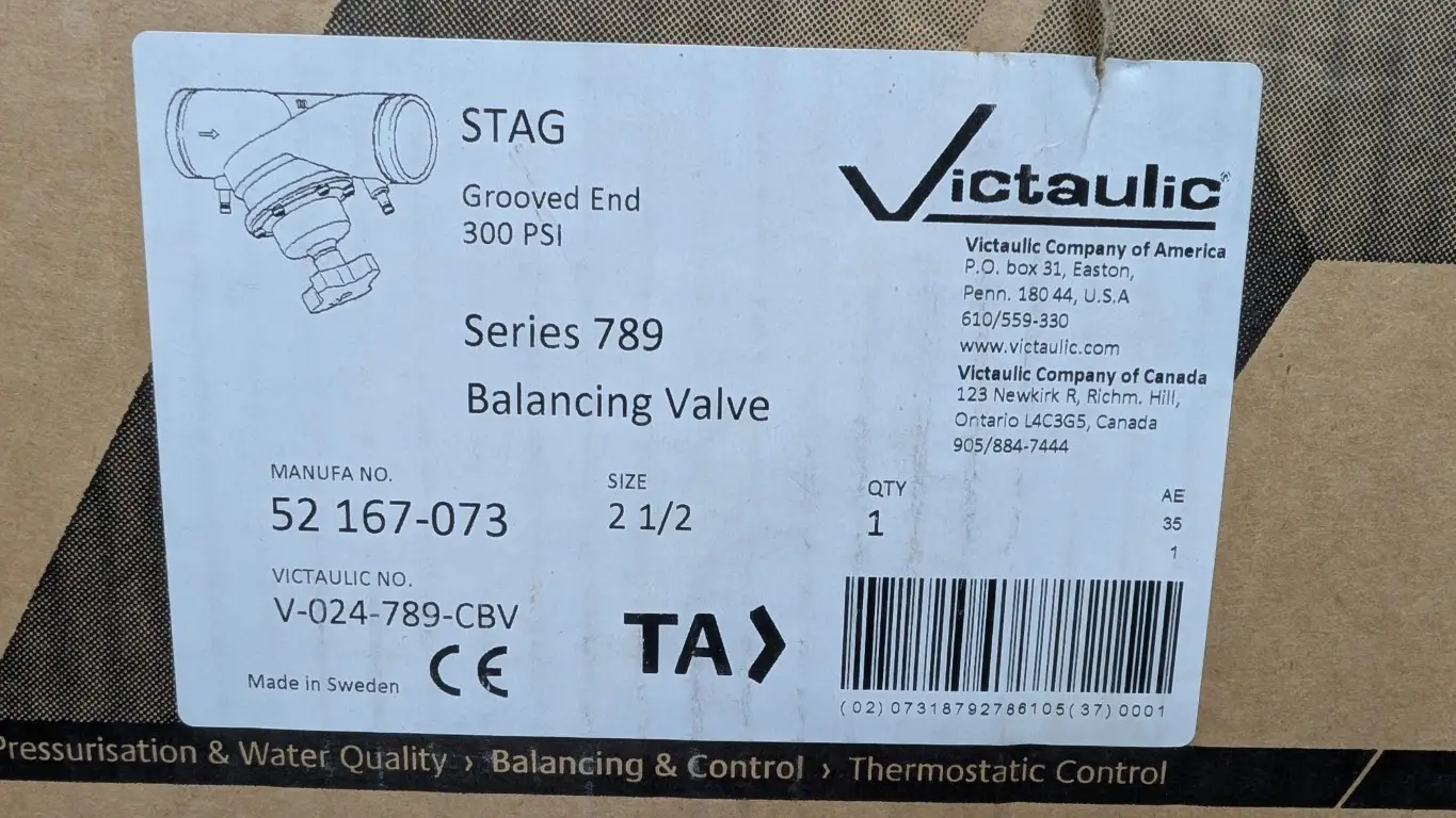 Victaulic V-024-789-CBV Grooved End Circuit Balancing Valve 52 167-073 2-1/2" 300 PSI Series 789 - Image 8