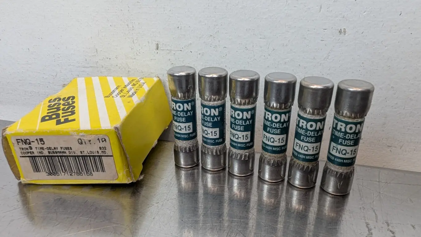 6 Pack Bussmann FNQ-15 Time Delay Fuse Tron 500VAC 15A - Image 2