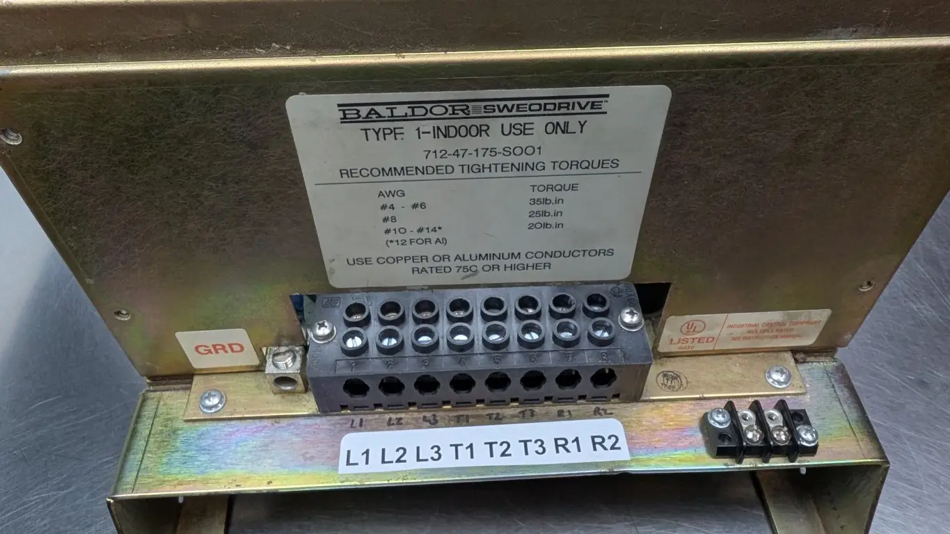 Baldor 712-47-175-SOO1 Spindle Drive 0712033 SWEO Fadal VMC15 230VAC 38A 230VAC 10 HP - Image 9