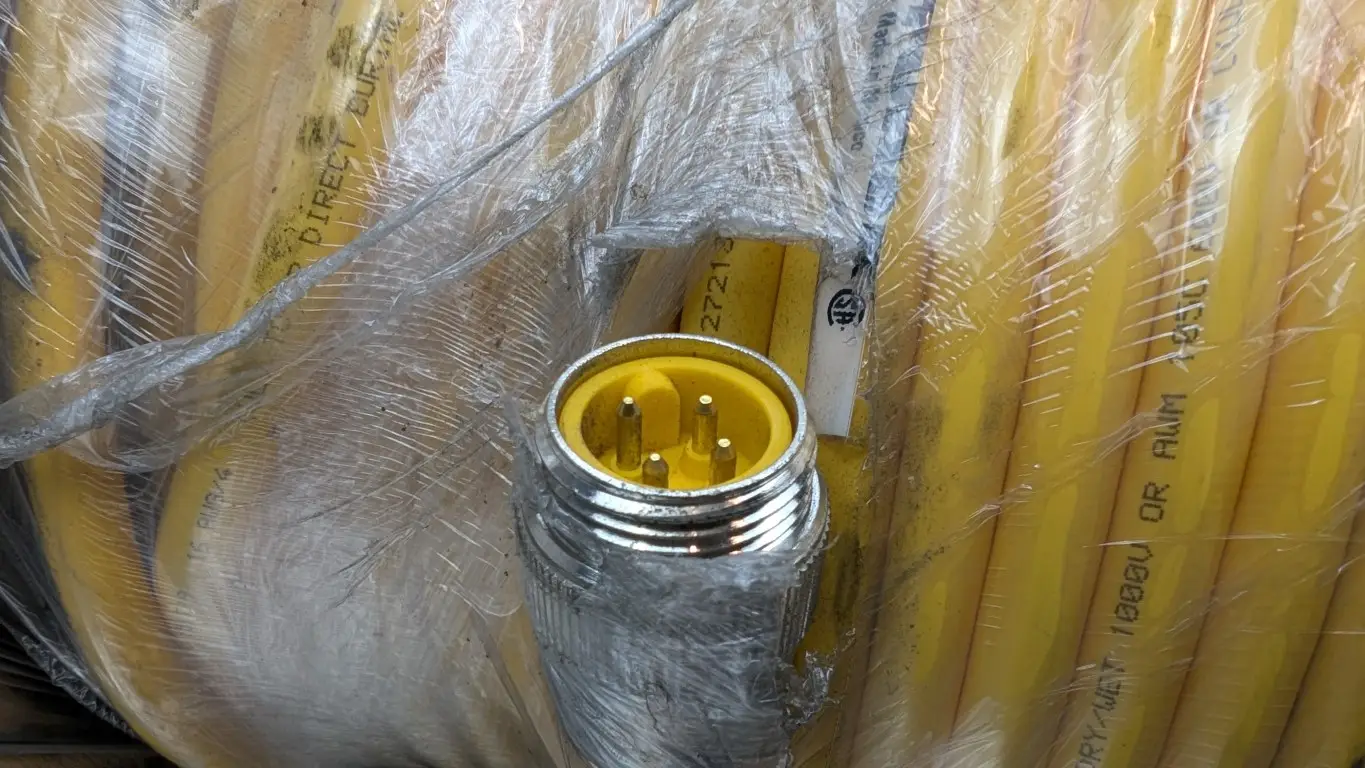 Turck RSM RKM 461-60M/S3059 Extension Cable Cordset U-38939 7/8" Male 4-Pin 7/8" Female 4-Pin 60m Yellow - Image 3