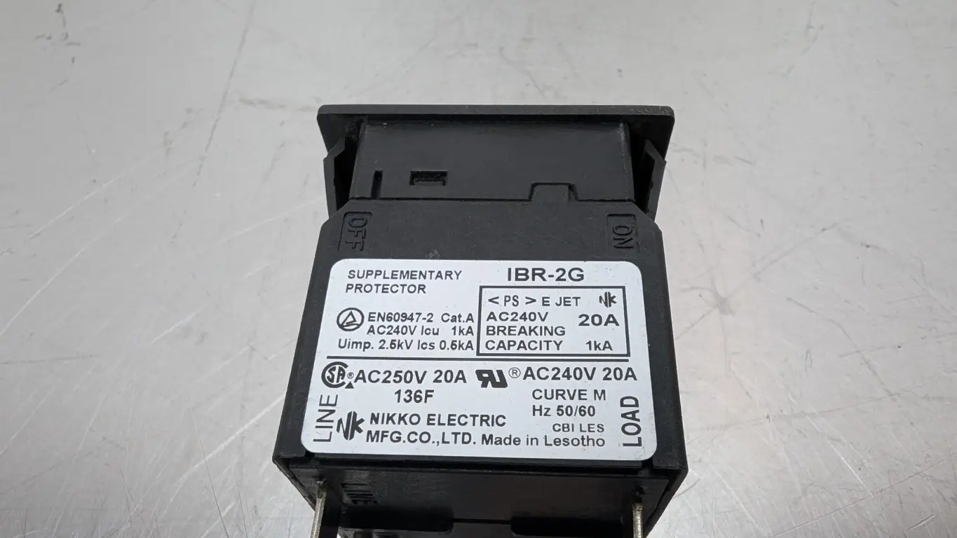 Nikko IBR-2G Supplementary Protector Switch 240VAC 20A - Image 4