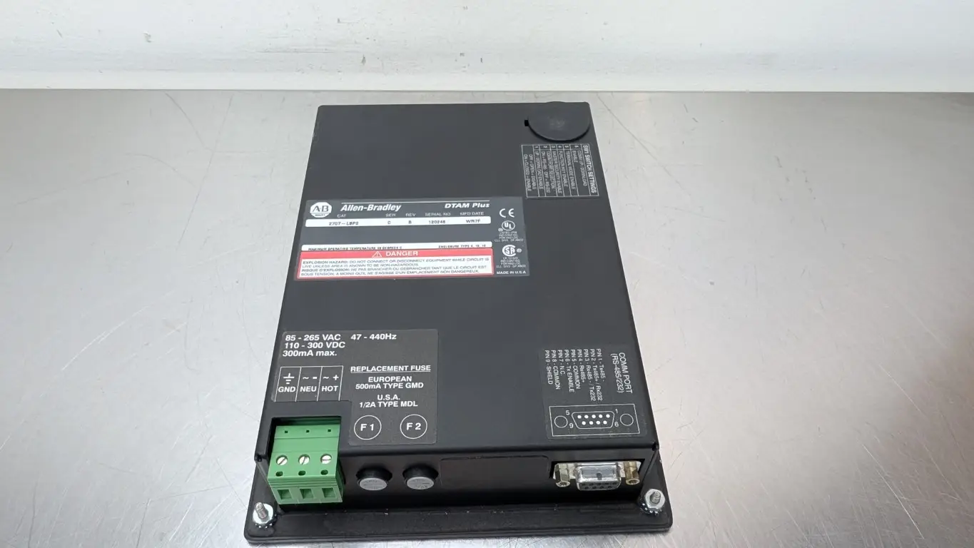 Allen-Bradley 2707-L8P2 Operator Interface DTAM Plus Ser C Rev B 85-265VAC/110-300VDC 300mA Powers up - Image 4