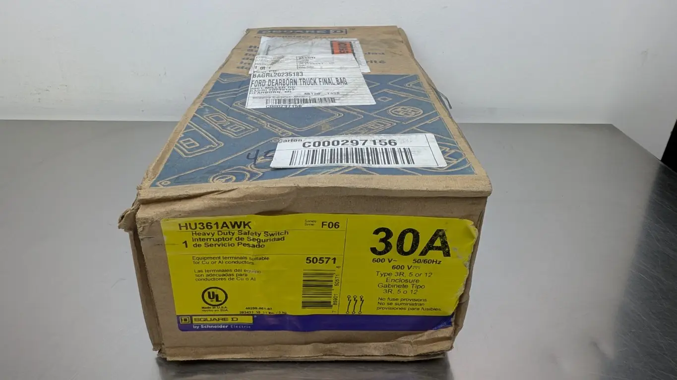 Square D HU361AWK Heavy Duty Saftey Switch Ser F06 600VAC 30A